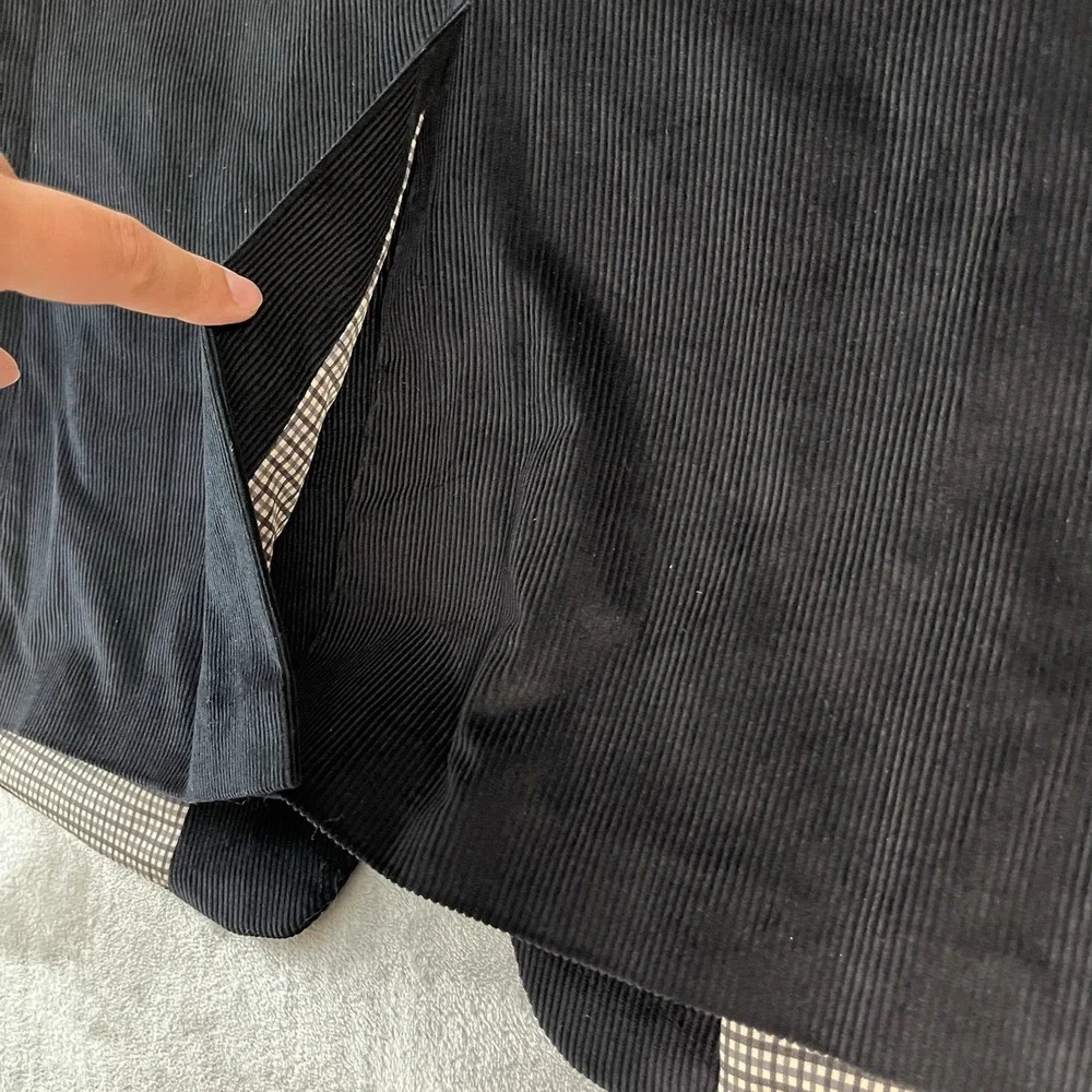 Saddlebred Black Corduroy Sport Coat Blazer Mens 48R 2 Button Cotton Jacket Prep